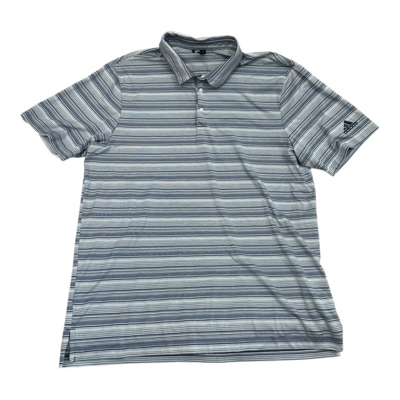 Adidas Primegreen Men's Blue Striped Polo Shirt - Mens XL - Picture 1 of 5
